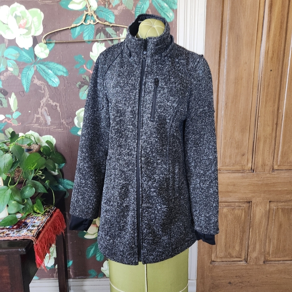Xersion Jacket Womens M Gray Full Zip Fleece Athletic Lightweight Pocket Outdoor